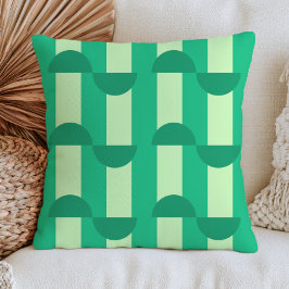 Mid Century Modern Geometriskt Mönster RETRO Grönt Kudde
