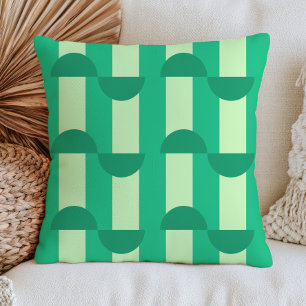 Mid Century Modern Geometriskt Mönster RETRO Grönt Kudde