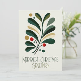 Mid-Century Modern Gladast jul Julkort