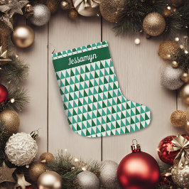 Mid Century Modern Glitter Star Träd Stor Julstrumpa