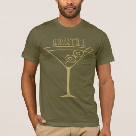 Mid Century Modern Gold 2 Olive Martini T Shirt