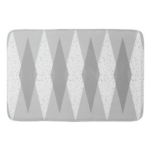 Mid Century Modern Grått Argyle Bath Mat Badrumsmatta