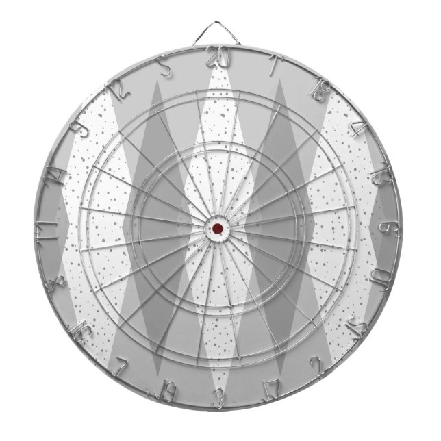 Mid Century Modern Grått Argyle Dart Board Piltavla (Framsidan)
