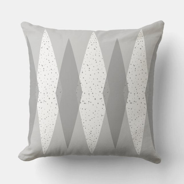 Mid Century Modern Grått Argyle Dekorativ kudde (Framsida)