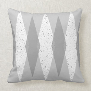 Mid Century Modern Grått Argyle Dekorativ kudde