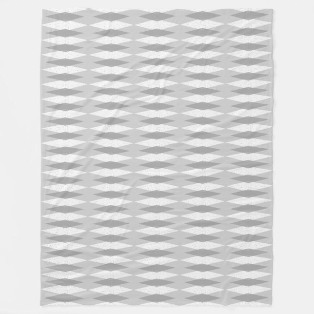 Mid Century Modern Grått Argyle Fleece Blanket (Framsidan)