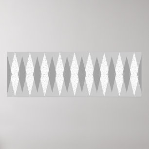 Mid Century Modern Grått Argyle Poster