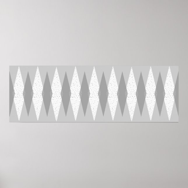 Mid Century Modern Grått Argyle Poster (Framsidan)