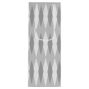 Mid Century Modern Grått Argyle Vin Gift Bag