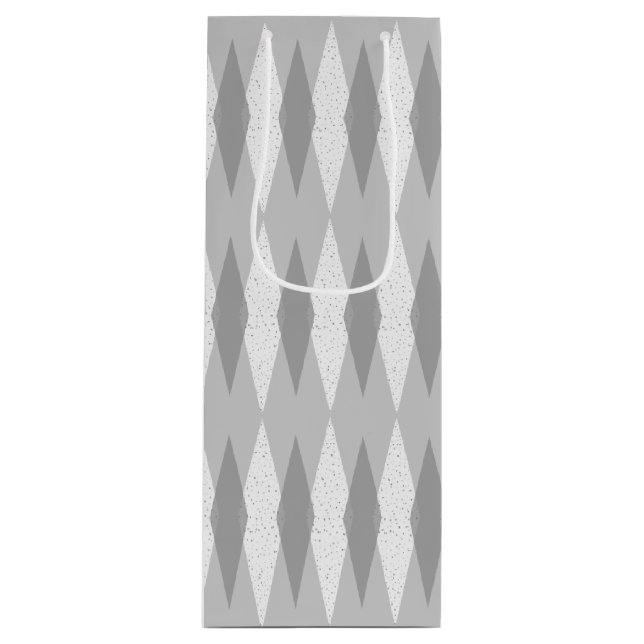 Mid Century Modern Grått Argyle Vin Gift Bag (Framsidan)