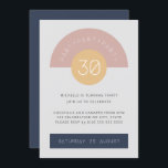 Mid Century Modern Grått Blue Geo 30års födelsedag Inbjudningar<br><div class="desc">Kan anpassas helt efter dina behov i kostym. © Gorjo Designs. Gade åt dig via Zazzle-plattformen. // Behöver du hjälp med att anpassa din design? Har andra idéer? Kontakta mig gärna (Zoe) direkt.</div>