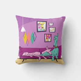 Mid Century Modern Greyhound Art Kudde