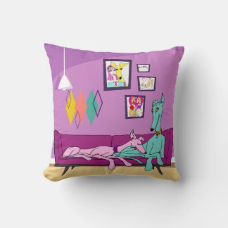 Mid Century Modern Greyhound Art Kudde