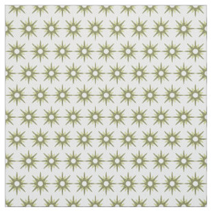 Mid Century Modern Grönt Starburst Mönster Tyg