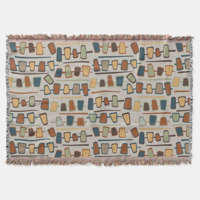 Mid Century Modern Groovy Throw Blanket Filt (Framsidan)