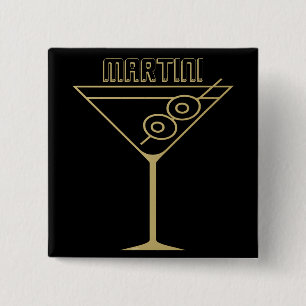 Mid Century Modern Guld 2 Oliv Martini Knapp
