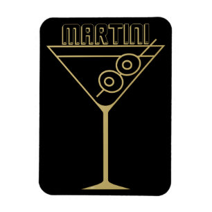 Mid Century Modern Guld 2 Oliv Martini Magnet