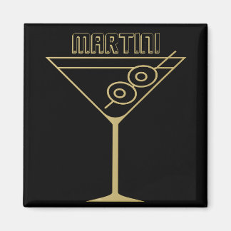Mid Century Modern Guld 2 Oliv Martini Magnet