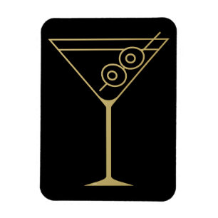 Mid Century Modern Guld 2 Oliv Martini Magnet