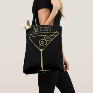 Mid Century Modern Guld 2 Oliv Martini Tygkasse