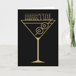 Mid Century Modern Guld 2 Olivemartini Kort