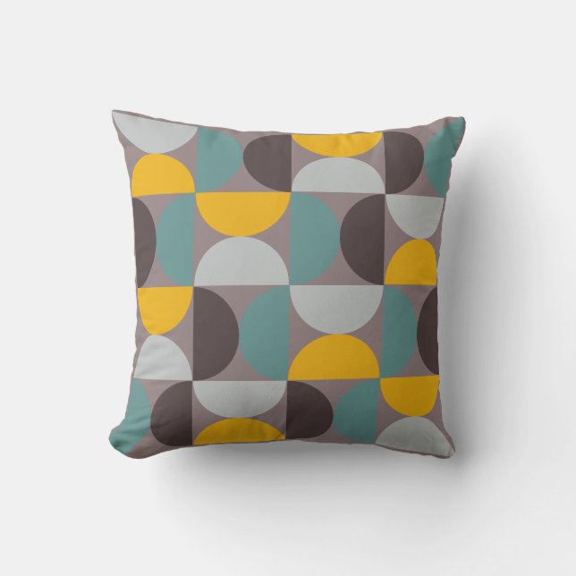 Mid-Century Modern Guld Måne Horisont   Kudde (Framsida)