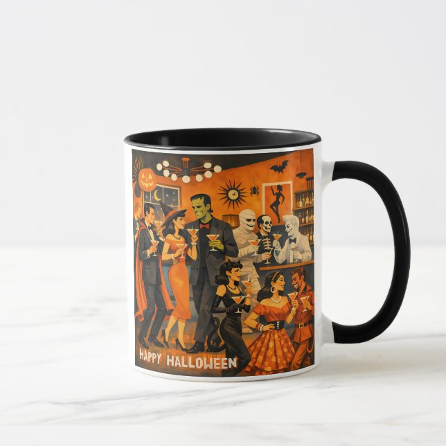 Mid Century Modern Halloween Martini-fest Mugg (Höger)