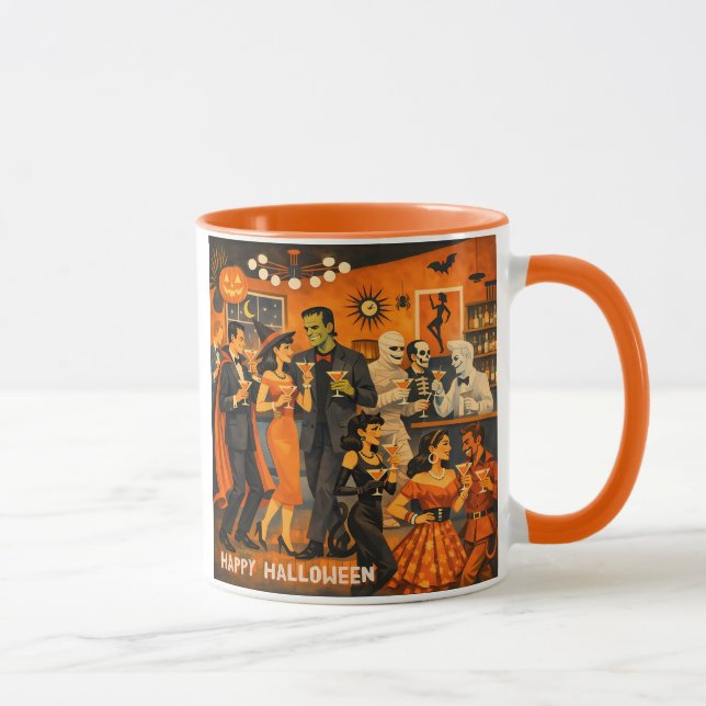 Mid Century Modern Halloween Martini-fest Mugg (Höger)