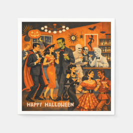 Mid Century Modern Halloween Martini-fest Pappersservett