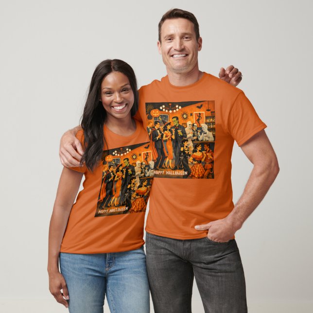 Mid Century Modern Halloween Martini-fest T Shirt (Unisex)