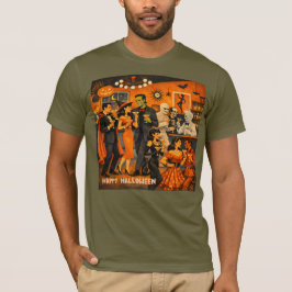 Mid Century Modern Halloween Martini-fest T Shirt