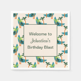 Mid Century Modern Handflatan Oasis Födelsedagsfes Pappersservett