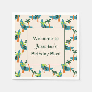 Mid Century Modern Handflatan Oasis Födelsedagsfes Pappersservett