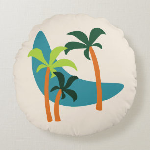 Mid Century Modern Handflatan Oasis Rund Kudde