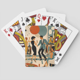 Mid Century Modern Hip Martini Dansfest Casinokort