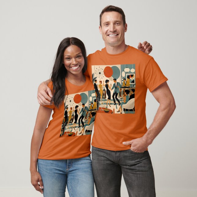 Mid Century Modern Hip Martini Dansfest T Shirt (Unisex)