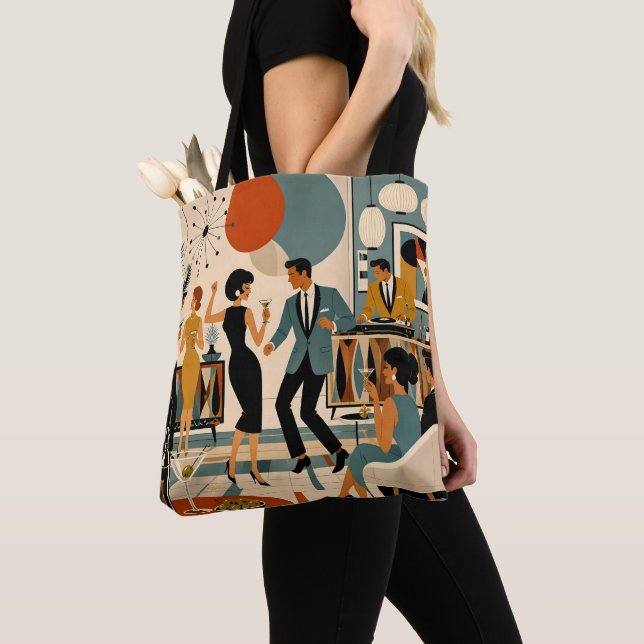 Mid Century Modern Hip Martini Dansfest Tygkasse (Närbild)