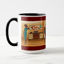 Mid Century Modern House Living Room Scene Mugg
