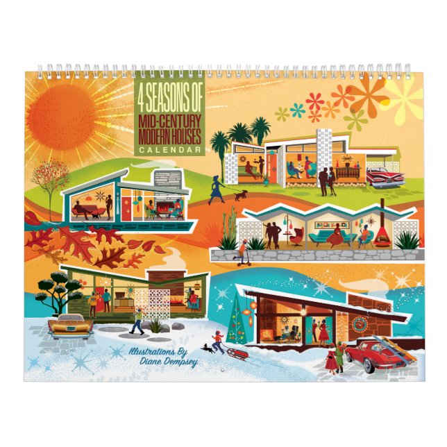 Mid-Century Modern Houses Calendar - Large Kalender (Omslag)
