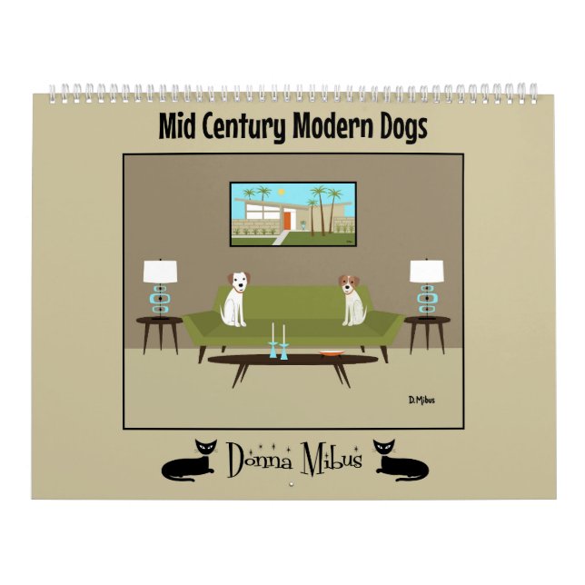 Mid Century Modern Hundar Kalender (Omslag)