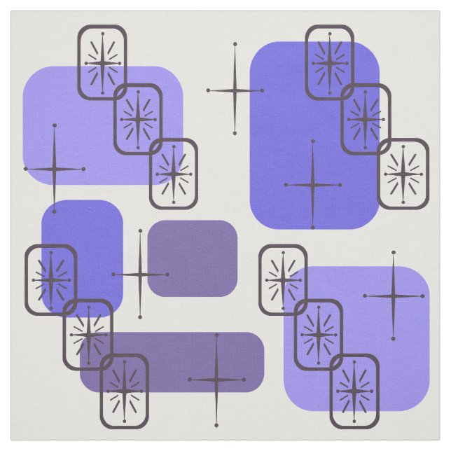 Mid Century Modern Indigo Tyg (Provkarta)