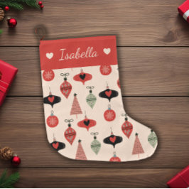 Mid Century Modern Jul Personlig Stor Julstrumpa