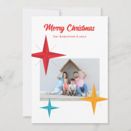 Mid-Century Modern jul, Retro stjärnor Julkort