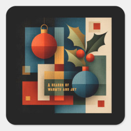 Mid-Century Modern juldekoration Fyrkantigt Klistermärke