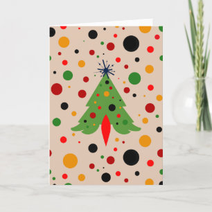 Mid Century Modern Julgran Retro Rocket Helgkort