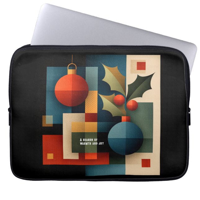 Mid-Century Modern julgransprydnad Laptop Fodral (Framsidan)