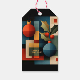 Mid-Century Modern julgransprydnad Presentetikett