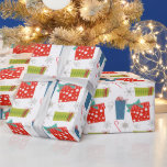 Mid Century Modern Julklapp & Candy cane Presentpapper<br><div class="desc">Mid Century Modern Julklapp & Candy cane Mönster . Retro 1950:s atomera som upprepar mönster med Julklapp och polkagrisar . Matchande dokument och dekorationer som finns i lager.</div>