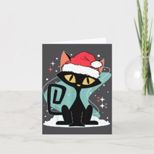 Mid Century Modern Katt Julhatt Julen 70-tal Retro Kort