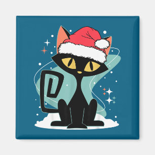 Mid Century Modern Katt Julhatt Julen 70-tal Retro Magnet